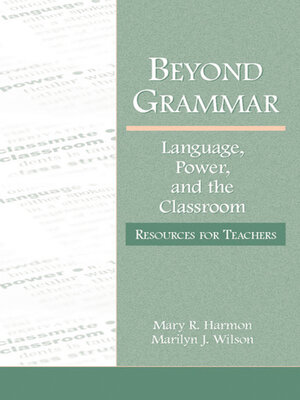 cover image of Beyond Grammar